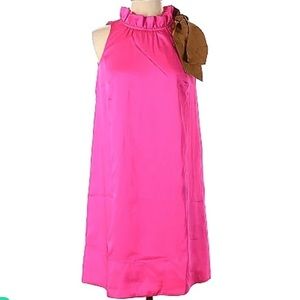NWT J. Crew Bright Flamingo Swing Mono Dress Wbow Size XXS